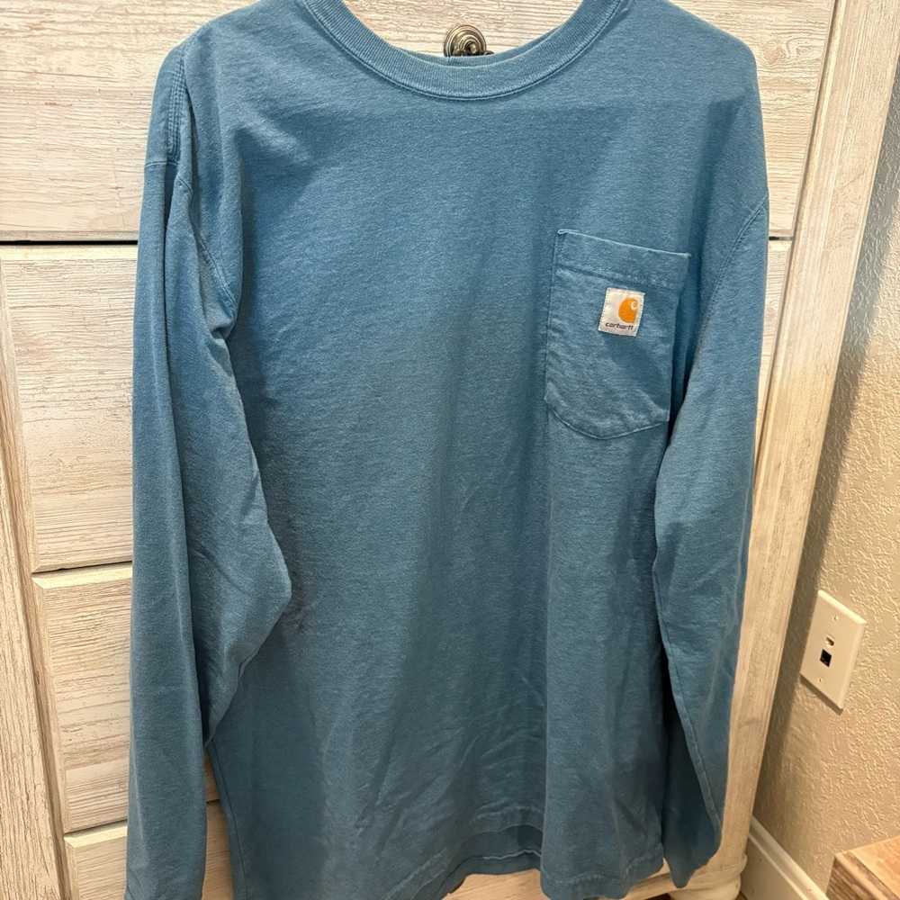Carhartt Long-Sleeve Pocket Tee in Slate Blue